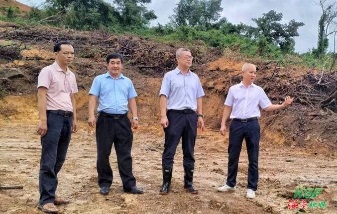 艾轶伦实地调研牛岭农场公司榴莲蜜种植基地建设情况。梅继林 摄